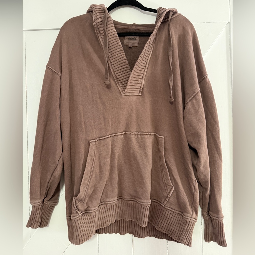 Aerie V-Neck Brown/Raisin Sweater